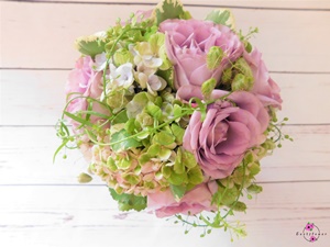 Brautstrauß lila und grün mit Hortensie